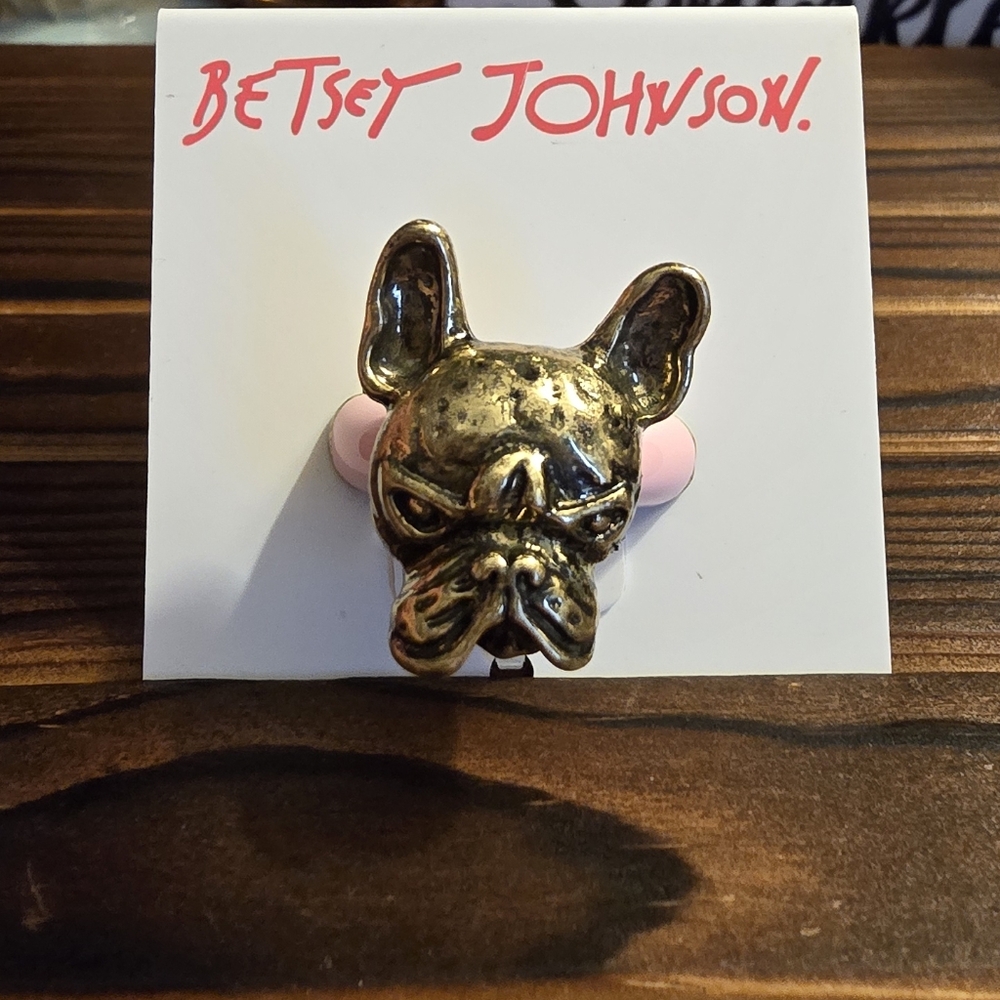 Betsey Johnson Frenchie Ring! Stretch ring! Fits most! - Picture 9 of 11